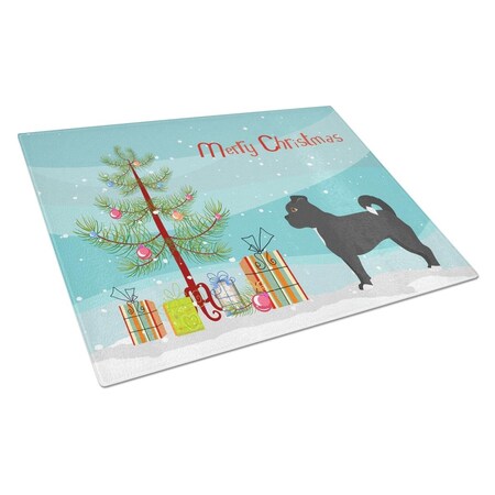Carolines Treasures Black Chug Christmas Tree Glass Cutting Board Large CK3820LCB